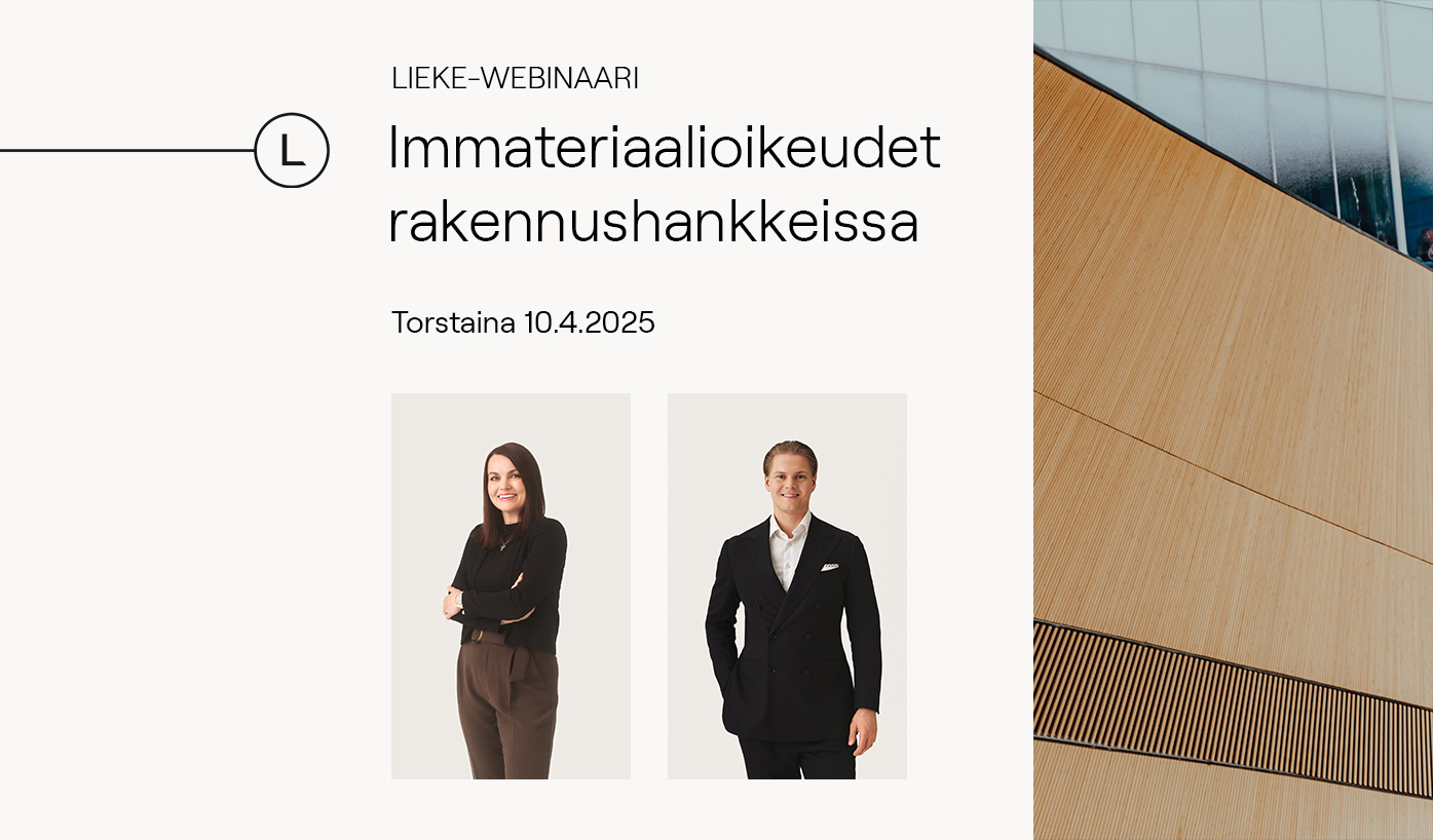 LIEKE-webinaari Immateriaalioikeudet rakennushankkeissa 10.4.2025